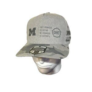 University of Michigan Wolverines Hat Cap Gray Camo Brand OHT Snapback